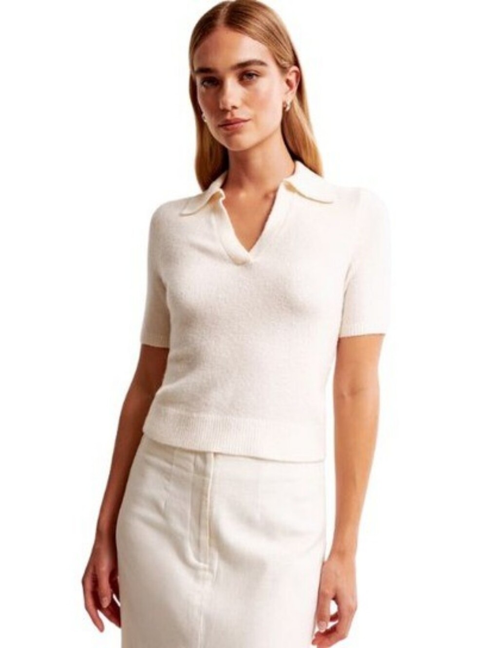 Abercrombie & Fitch Notch Neck Sweater Tee Womens Size Large